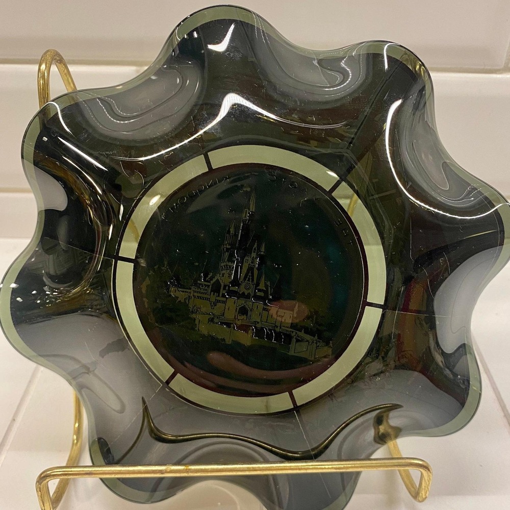 Vintage 1970s Walt Disney World Bowl, Houzz Glass Magic Kingdom Decor - Picture 8 of 10